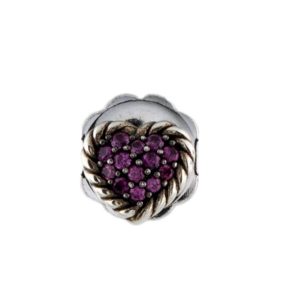 DAVID YURMAN STERLING SILVER & 14K WHITE GOLD SAPPHIRE HEART STUD EARRINGS - Picture 4 of 7